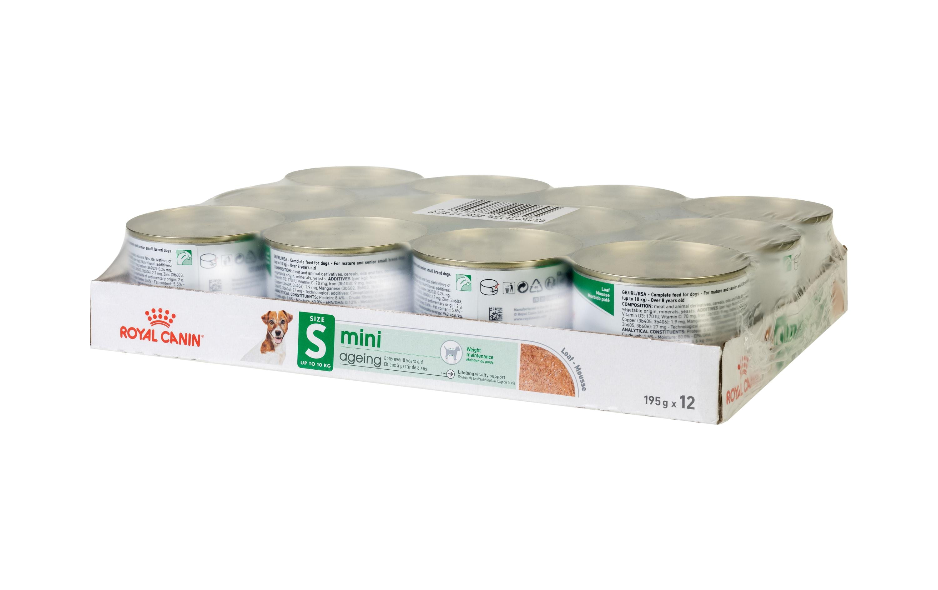 Nassfutter Mini Ageing Mousse, 12 x 195 gAlleinfuttermittel für Seniorhunde