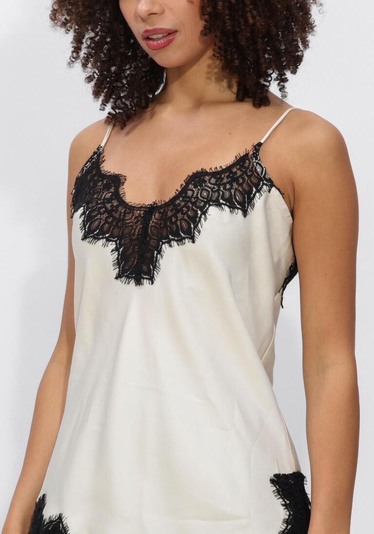 beige haute l'amitié tops & t-shirts naomi asym contrast lingerie top