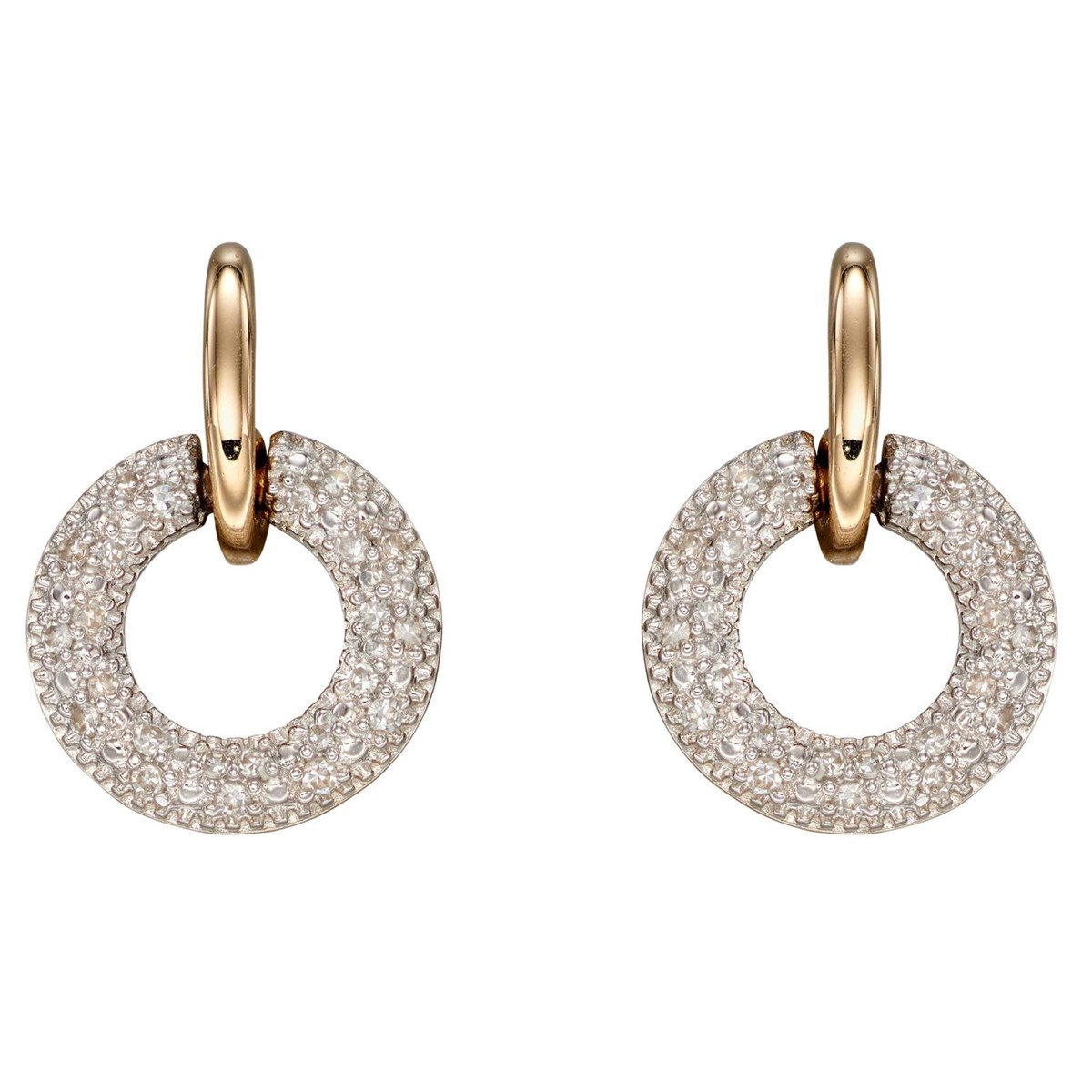 Boucle d'oreille diamant sur or blanc et jaune 375/1000