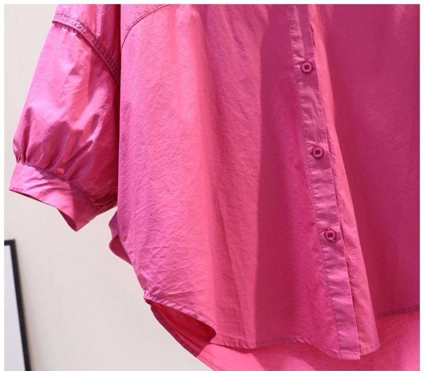ZIMO - Oversized overhemd met ballonmouwen en kraag