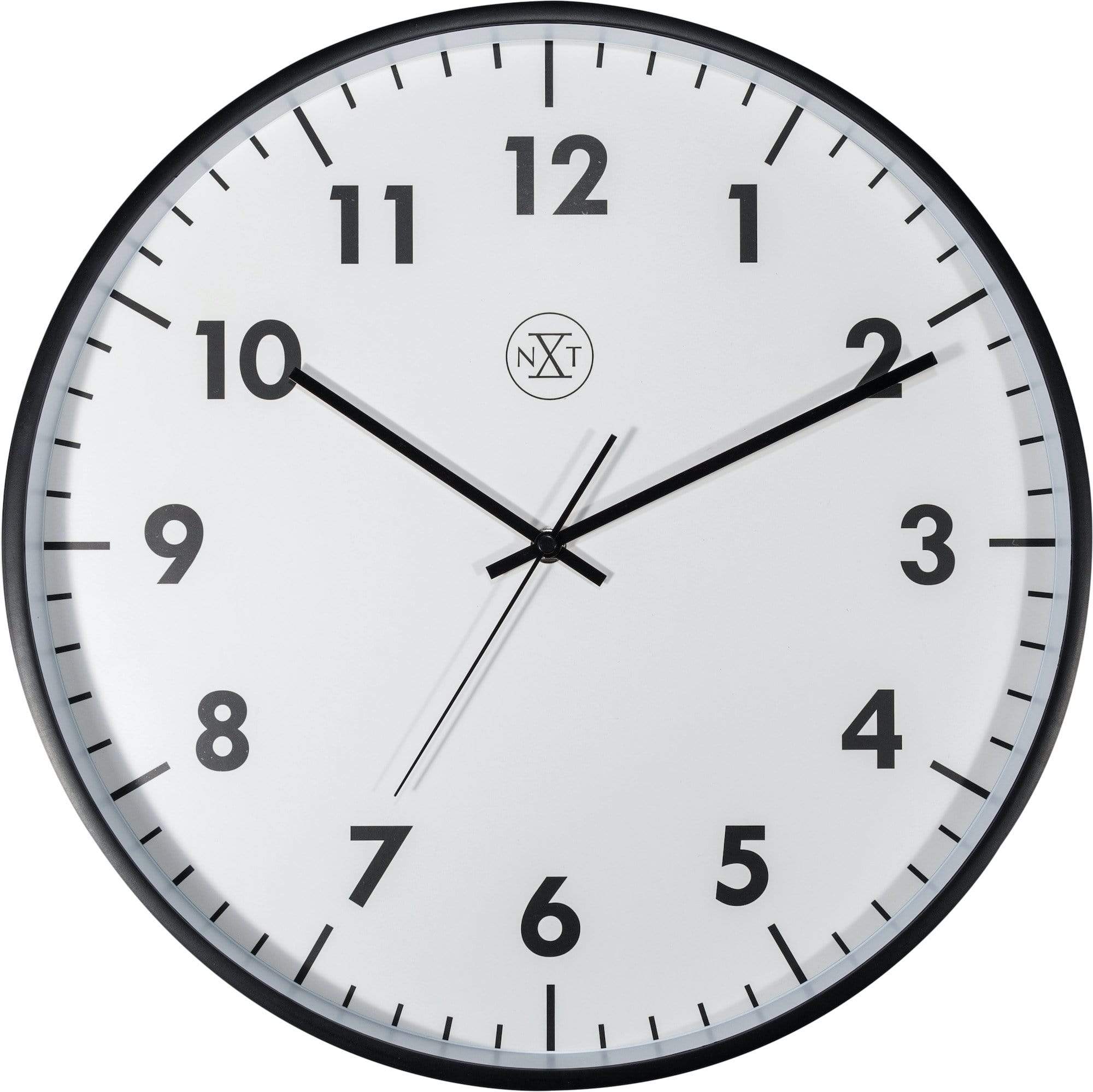 NeXtime - nXt - Wandklok - 40 cm  - Plastic - Zwart - 'New'
