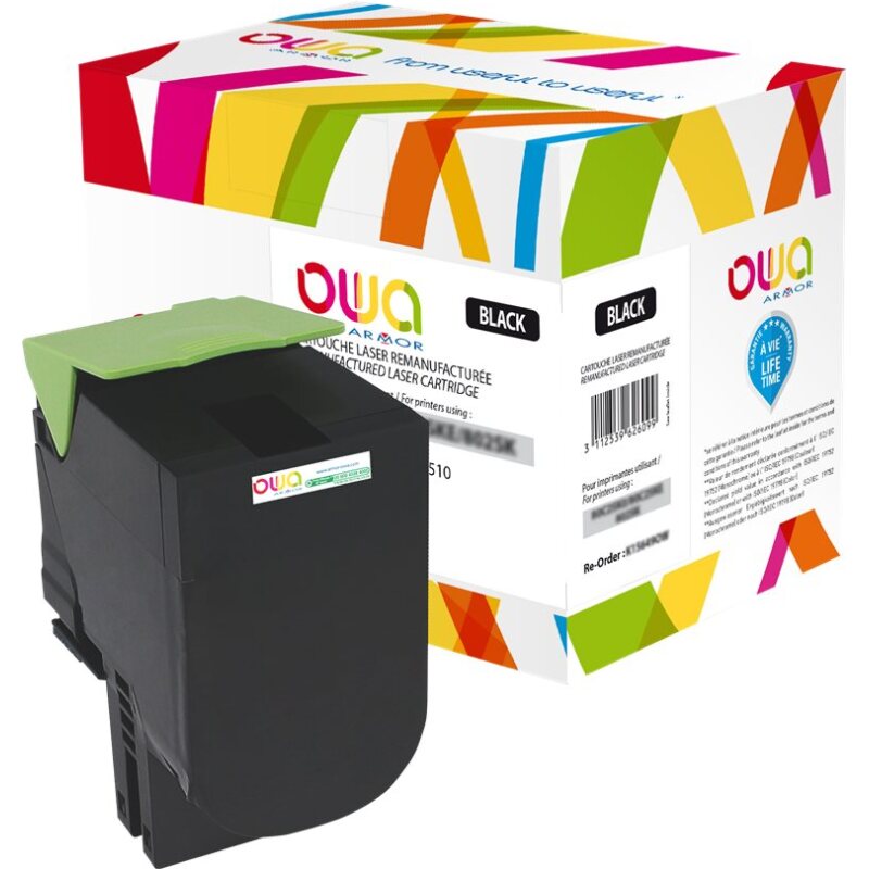 Toner remanufacturé OWA - standard - Noir - pour LEXMARK 80C2SK0, 80C2SKE