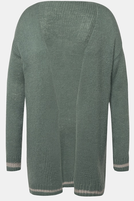 Strickjacke, Glitzer-Bündchen, offene Form, Langarm