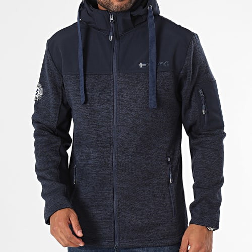 Veste Polaire Zippée Capuche Tjhon Bleu Marine