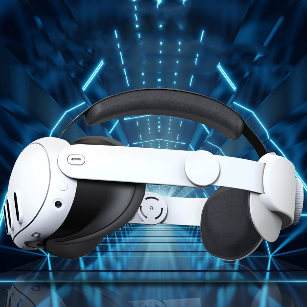 Meta Quest / Oculus Quest 3 Verstellbares Kopfband Schutzriemen zur Druckreduzierung (Grössenverstellbar) - Weiss