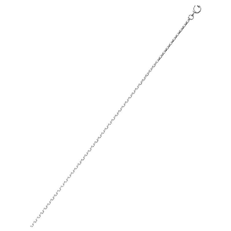 Chaîne mixte 45 cm - Forçat diamantée - Argent 925 - Largeur 1.90 mm