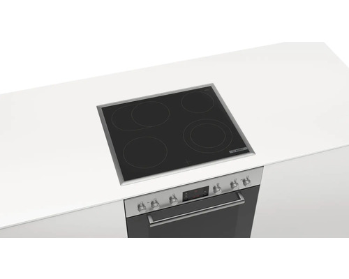 Bosch ovenset met glaskeramische kookplaat en roestvrijstalen frame HND211AR62, bruikbaar volume 71 l