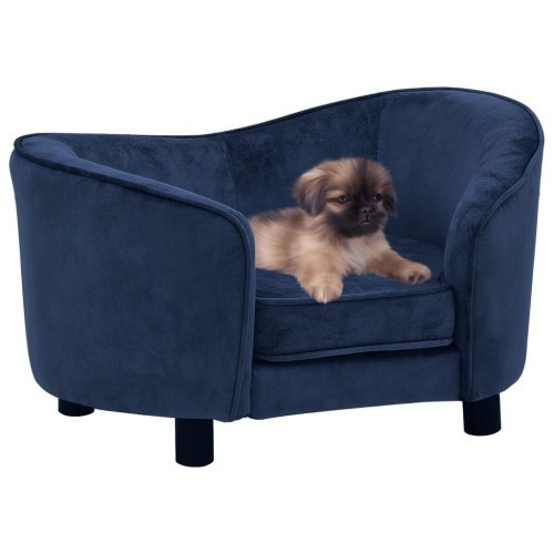 Sofá de pelúcia azul para cães Vidaxl