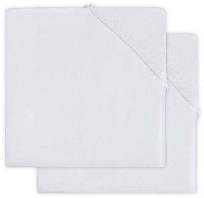 Jollein Stretchlaken 2-pack Bomull 40x80cm, Hvit