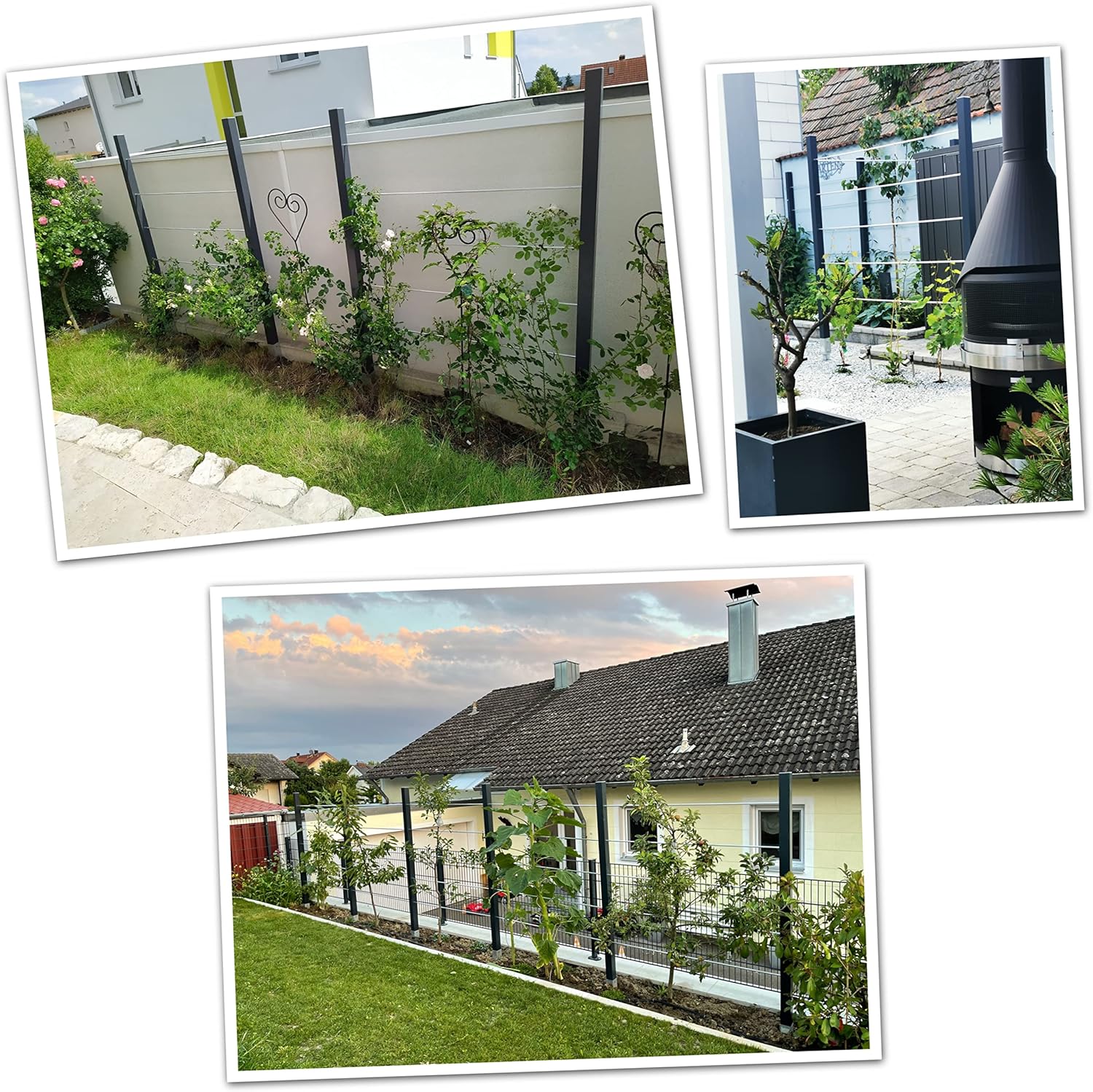 Design Rankhilfe Metall - 160x195cm - Ideale Pflanzen & Perfekter Sichtschutz - Spalier inklusive Befestigungsset - Rankgitter für Garten & Terrasse