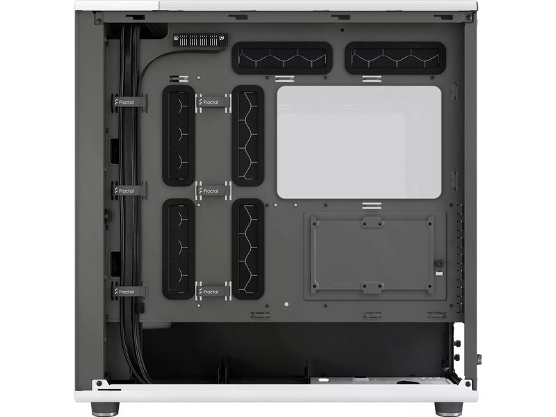 Fractal Design PC-Gehäuse North XL TG Clear Weiss Elegantes Gehäuse mit Seitenfenster und offener Front aus echtem Eichenholz