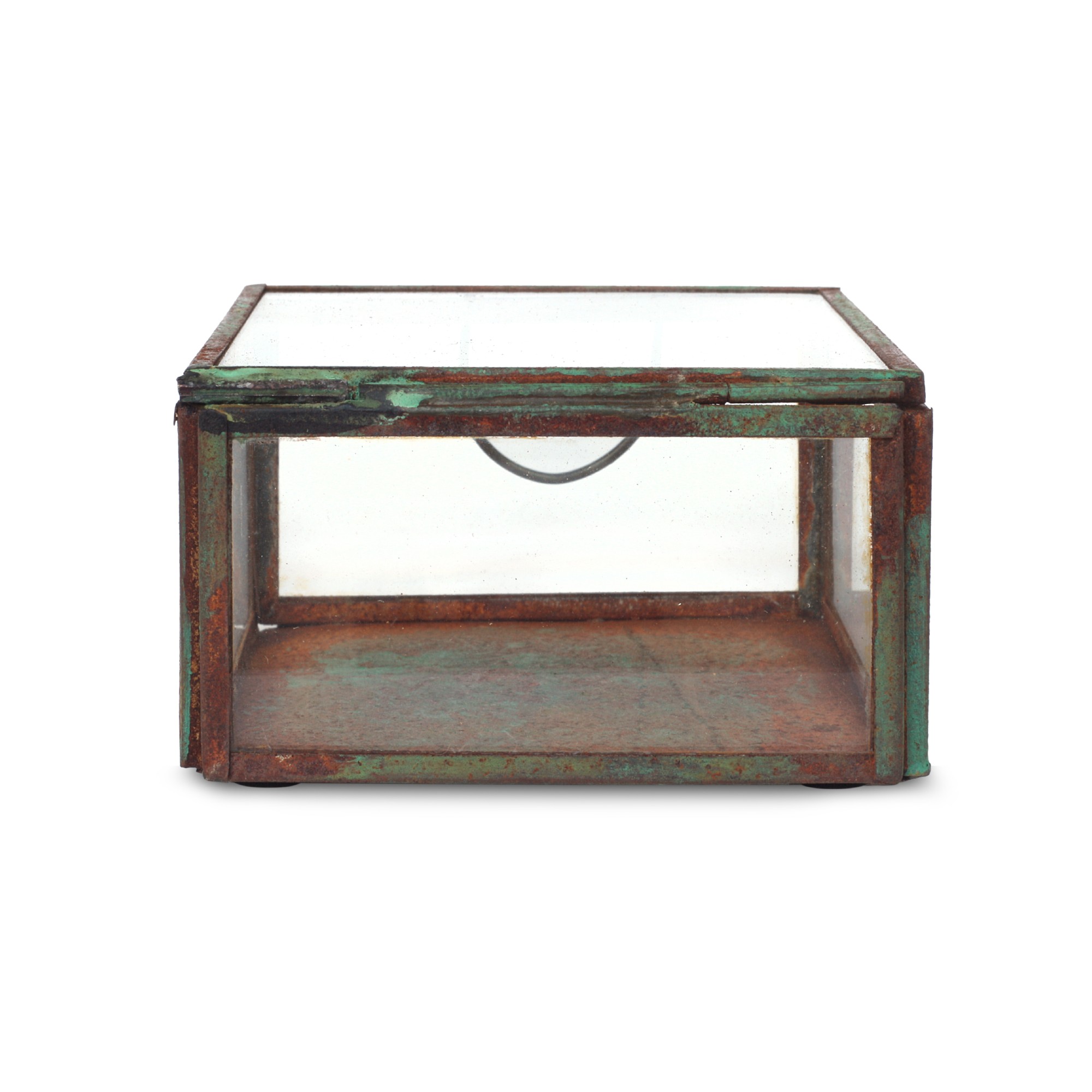 Glasbox, rost, T 8 cm, B 8 cm, H 4,5 cm von fischer's lagerhaus