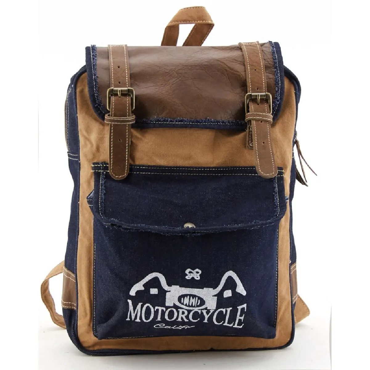 Aubry Gaspard Sac à dos - Coton et cuir