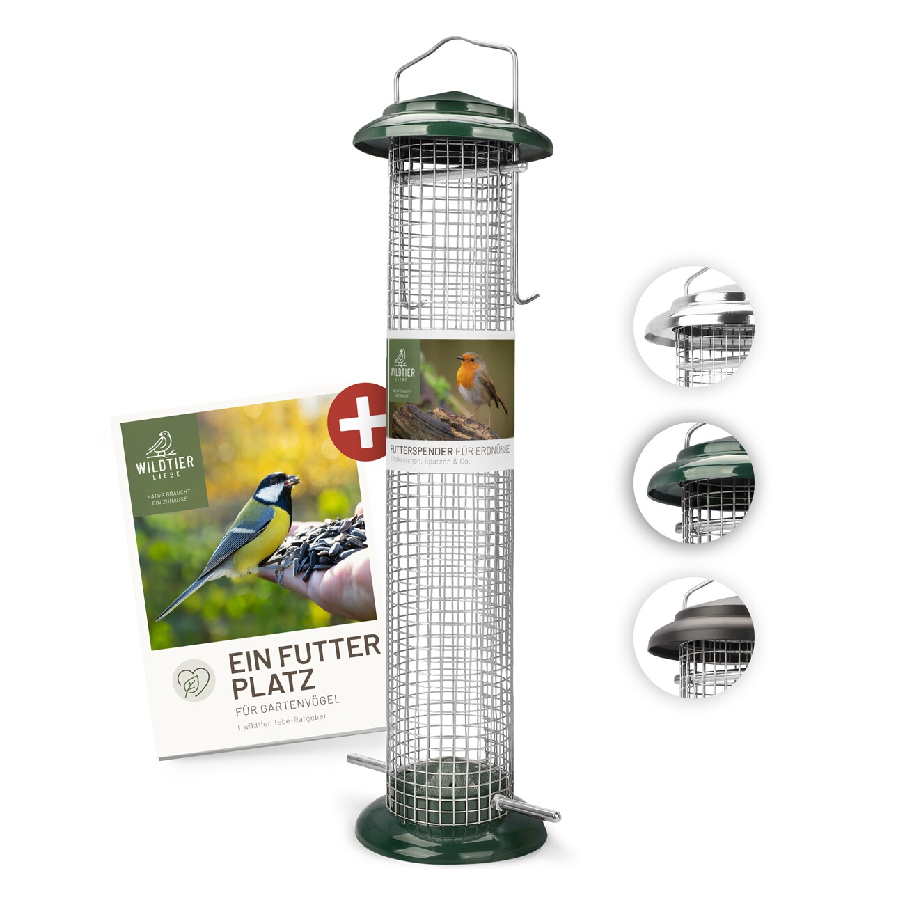 wildtier liebe Futterspender für Erdnüsse 38cm, Grün