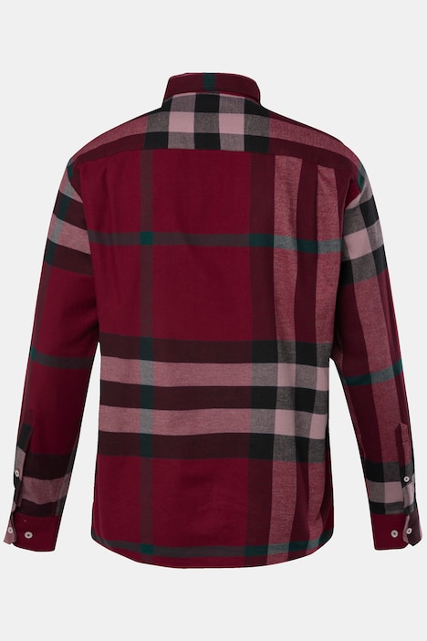 Boston Park Karo-Flanellhemd, Langarm, Buttondown-Kragen, Comfort Fit, bis 8 XL