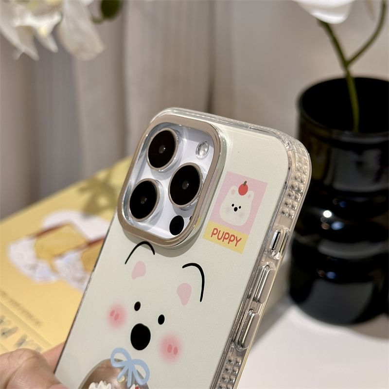 Fonekase - Hond Gespiegeld Telefoonhoesje / Bandje / Set - Apple iPhone 16 Pro Max / 16 Pro / 16 Plus / 16 / 15 Pro Max / 15 Pro / 15 Plus / 15 / 14 Pro Max / 14 Pro / 14 Plus / 14 / SE / 13 Pro Max / 13 Pro / 13