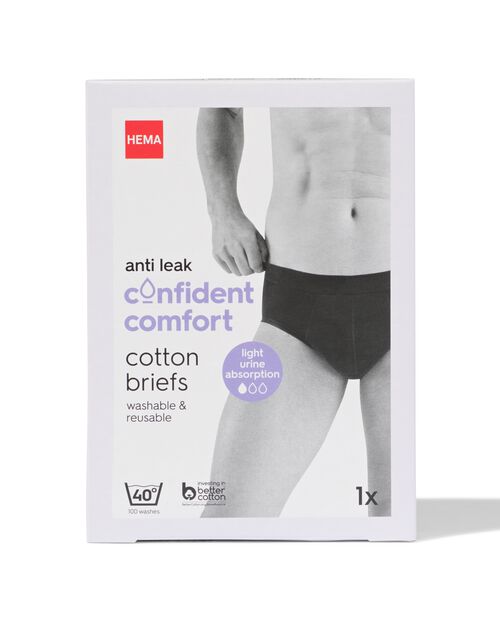 culotte homme anti fuite en coton pour les fuites légères noir