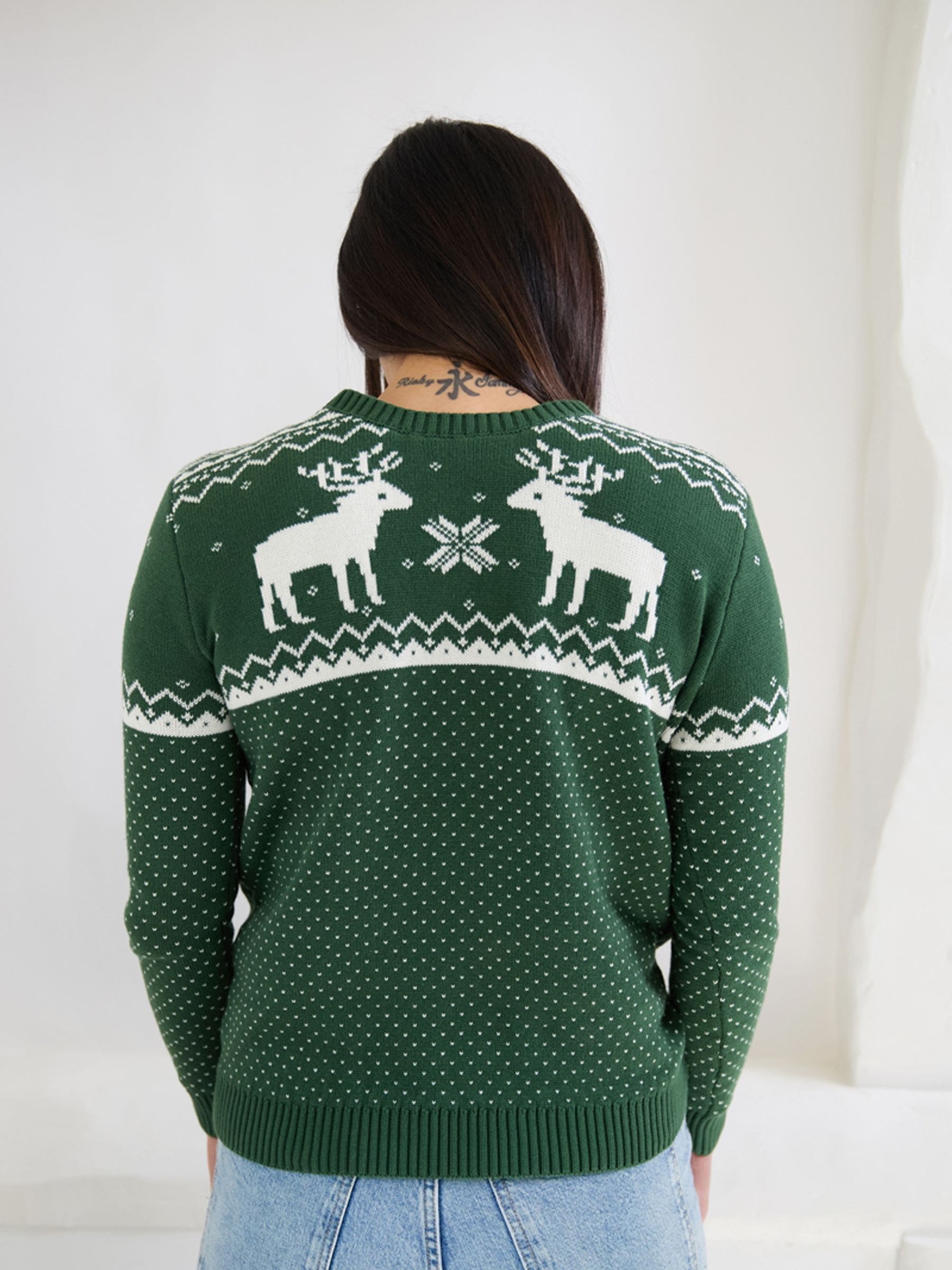 Groen - The Little Tailor kersttrui met rendierfairislepatroon
