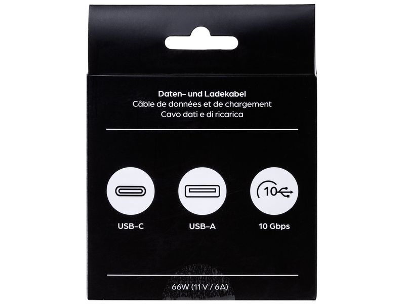 onit USB 3.1-Kabel USB A - USB C 0.5 m, Grau/Schwarz Verbindungskabel mit geflochtener Nylonummantelung