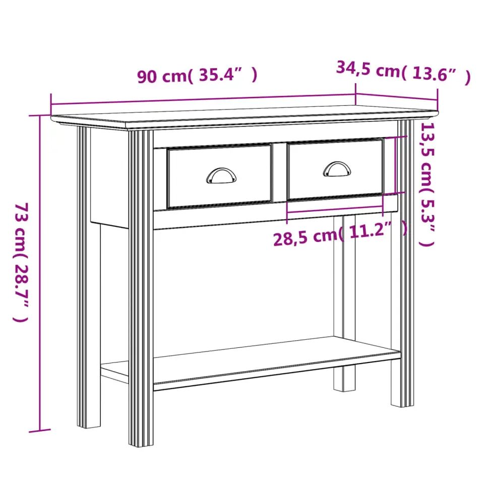 vidaXL - Wandtafel - Wit - Grenenhout