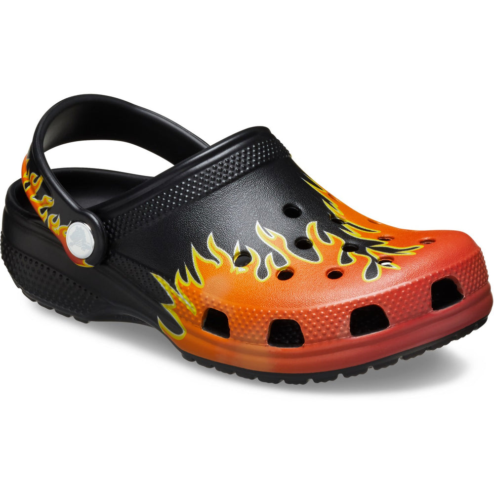 Køb Crocs Black/Multi Classic Flames Clog