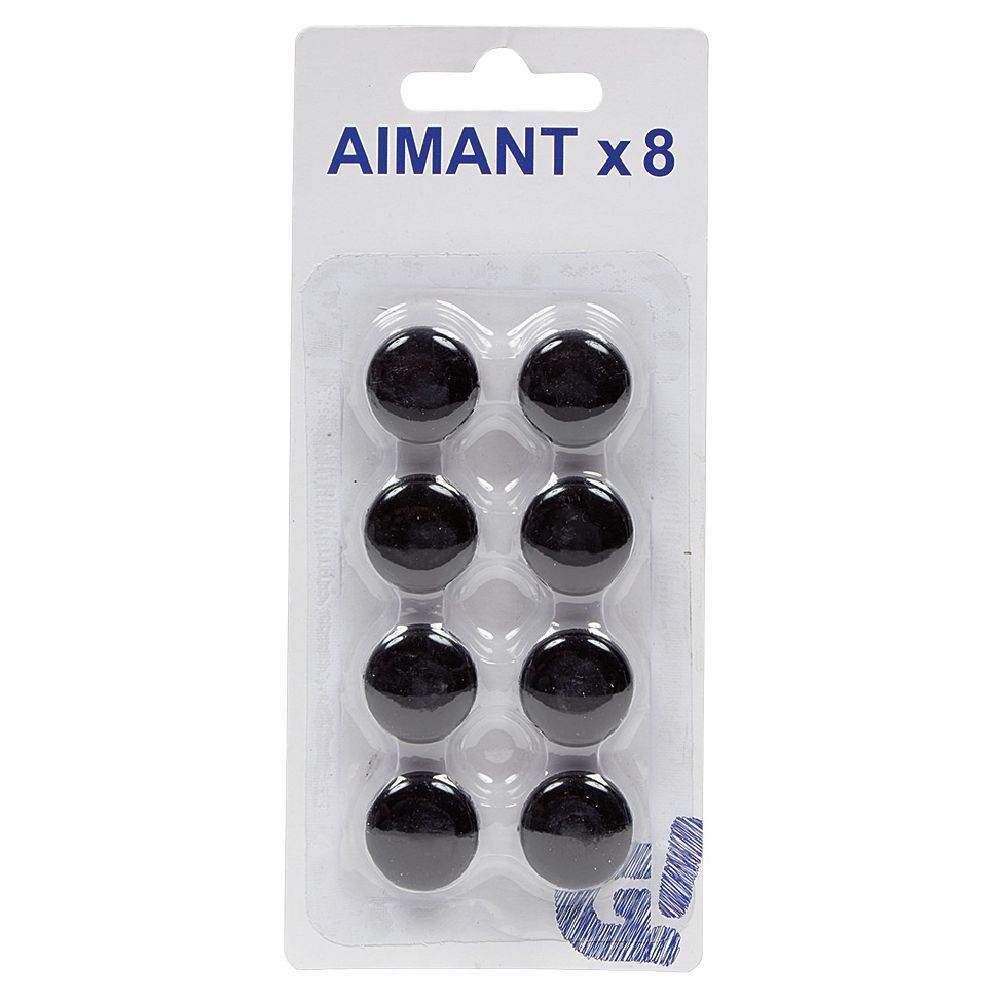 Aimant plastique noir x8