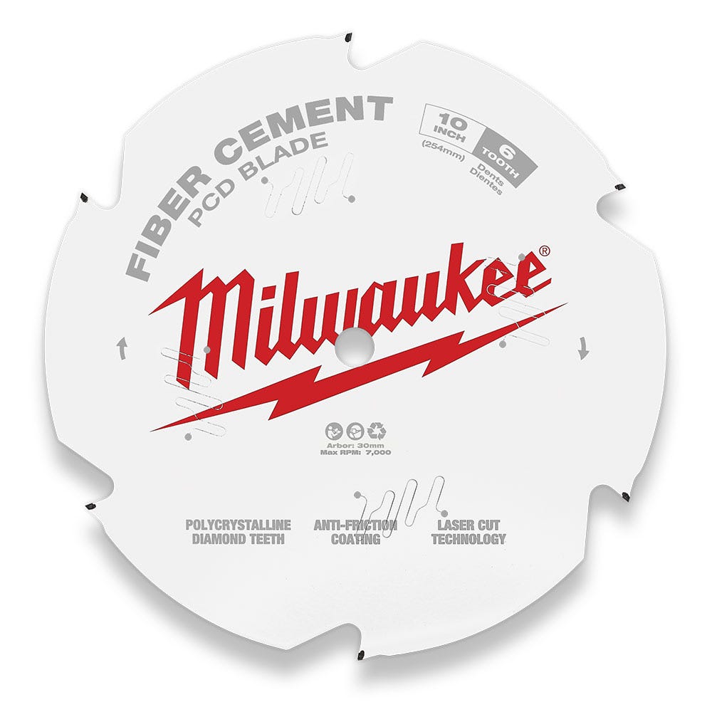 MILWAUKEE 254mm (10") Fibre Cement 8T Circular Saw Blade 48409010