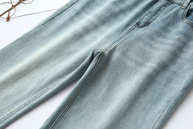 Krezol - Plus Size Hoge Taille Geknoopte Zoom Taps Toelopende Jeans