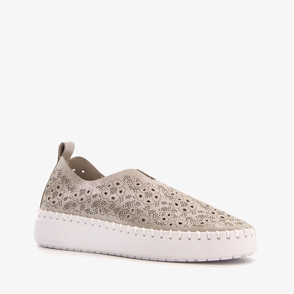 Hush Puppies dames instappers zilver met glans
