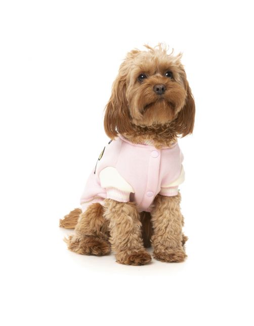 Fuzzyard The Letterman Jacket Roze - Hondenkleding