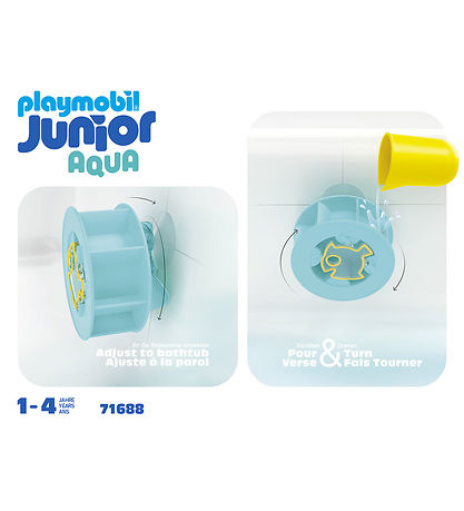 Playmobil Junior Aqua - Wasserrad mit Babyhai - 71688 - 6 Teile