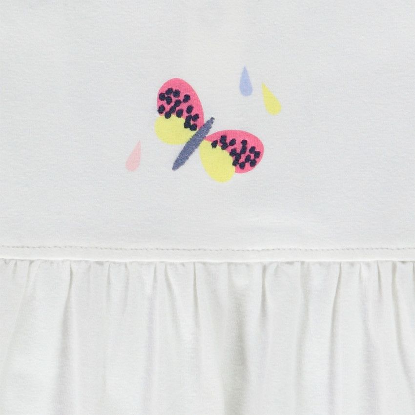 Ensemble 3 pièces cardigan + tunique + caleçon avec broderies coccinelle pour bébé fille - Bleu marine