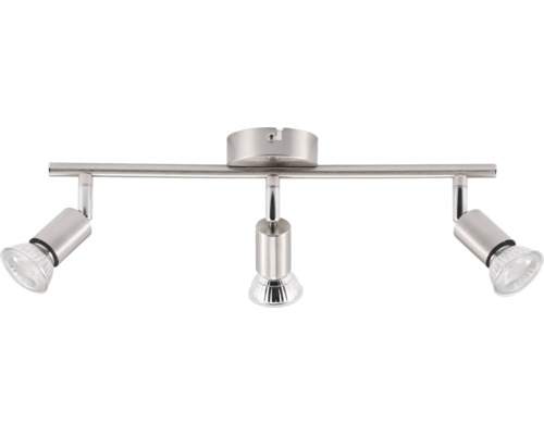 3-lichts spot, 44,2 cm breed, vernikkeld, geschikt voor GU10-fittingen tot 10 watt