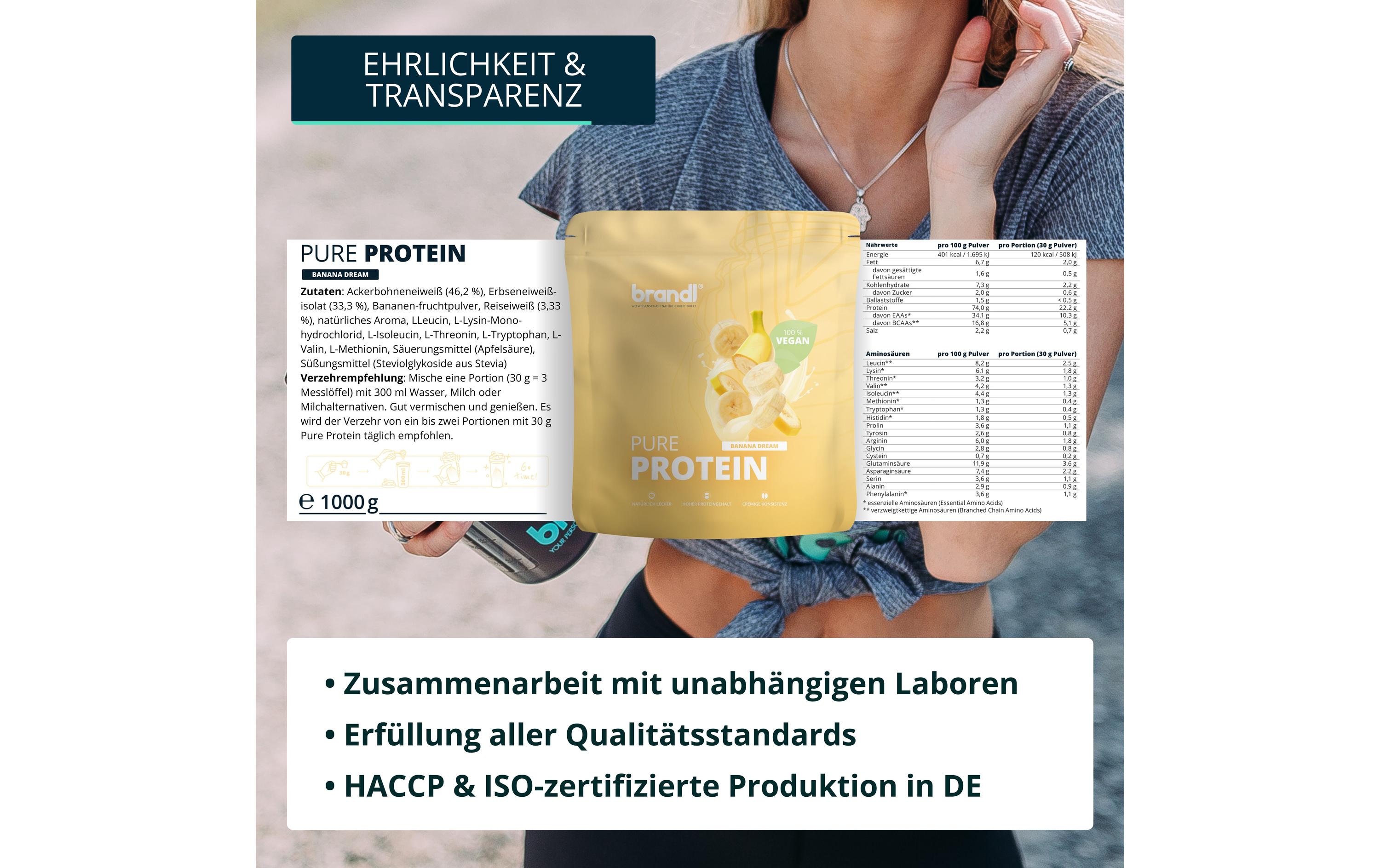 Pulver Pure Protein 2.0 Vegan Banane 1000 gProteinpulver