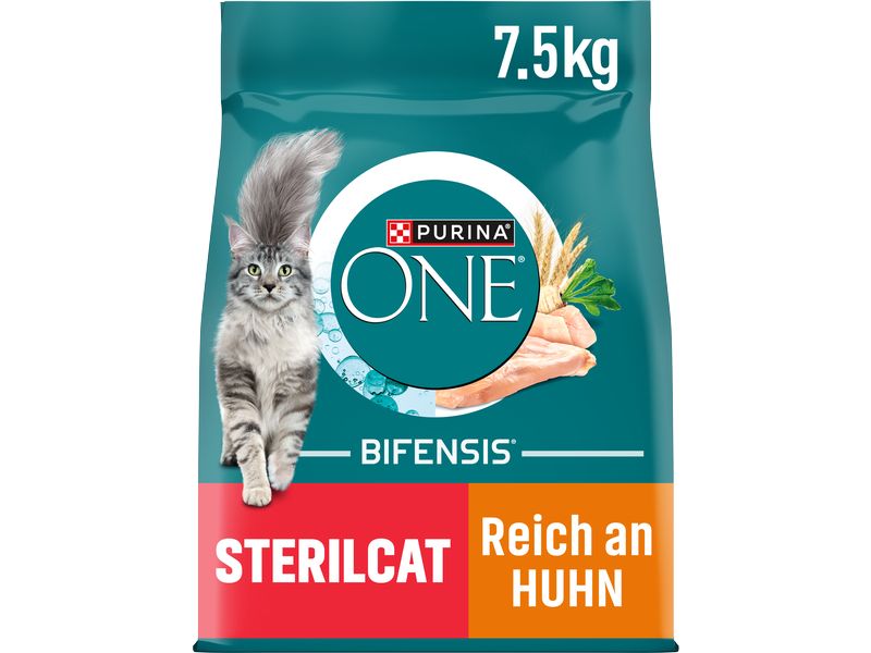 Purina ONE Trockenfutter Sterilcat Huhn & Weizen 7.5 kg Alleinfuttermittel für ausgewachsene Katzen