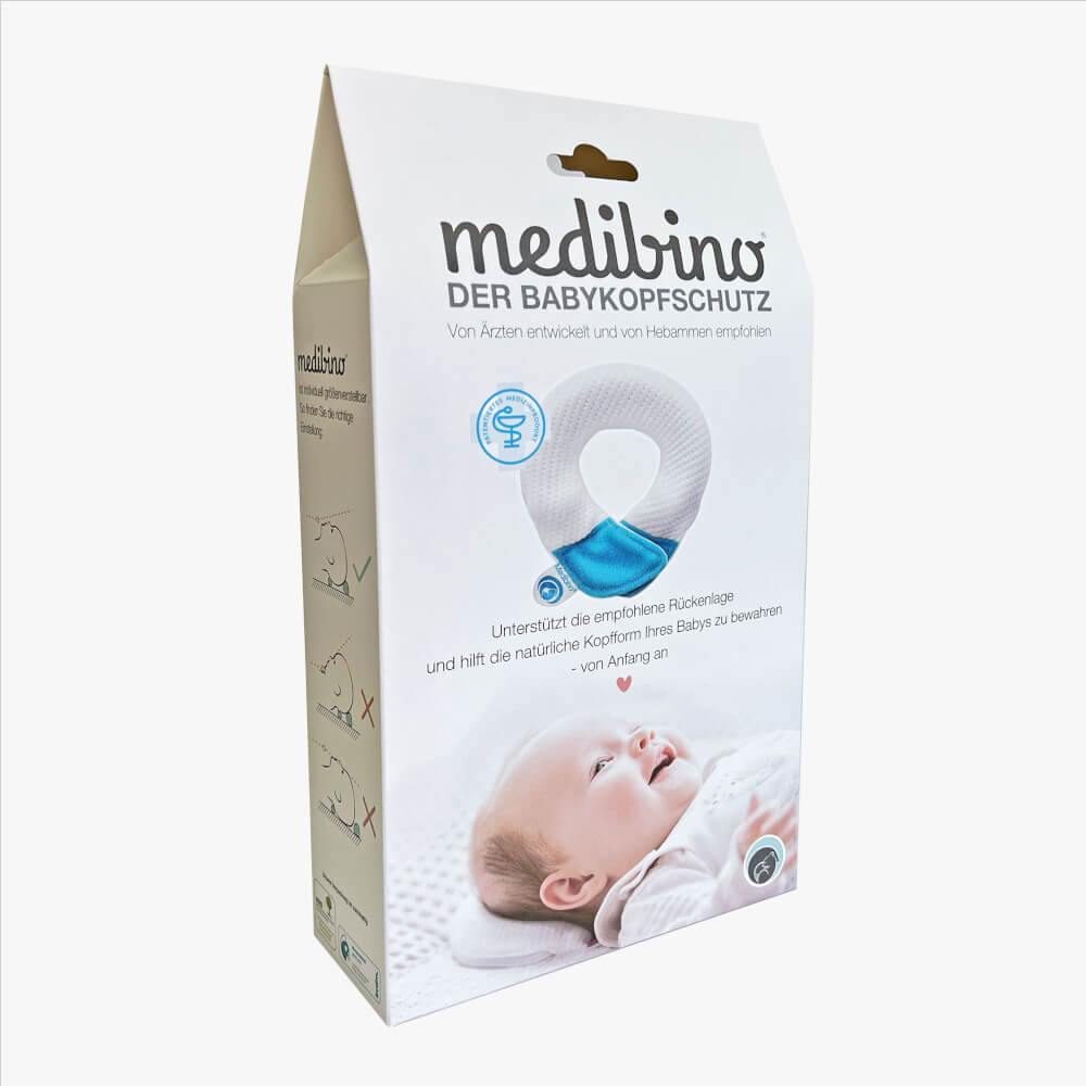 Medibino® - Der Babykopfschutz, Farbe: WEISS-GRAU