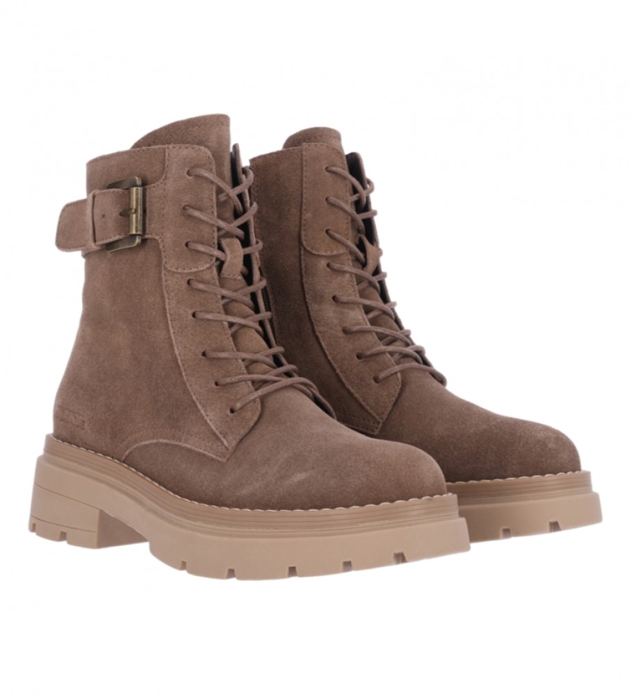 Botas Chika10 Sonic 06 em couro cor taupe