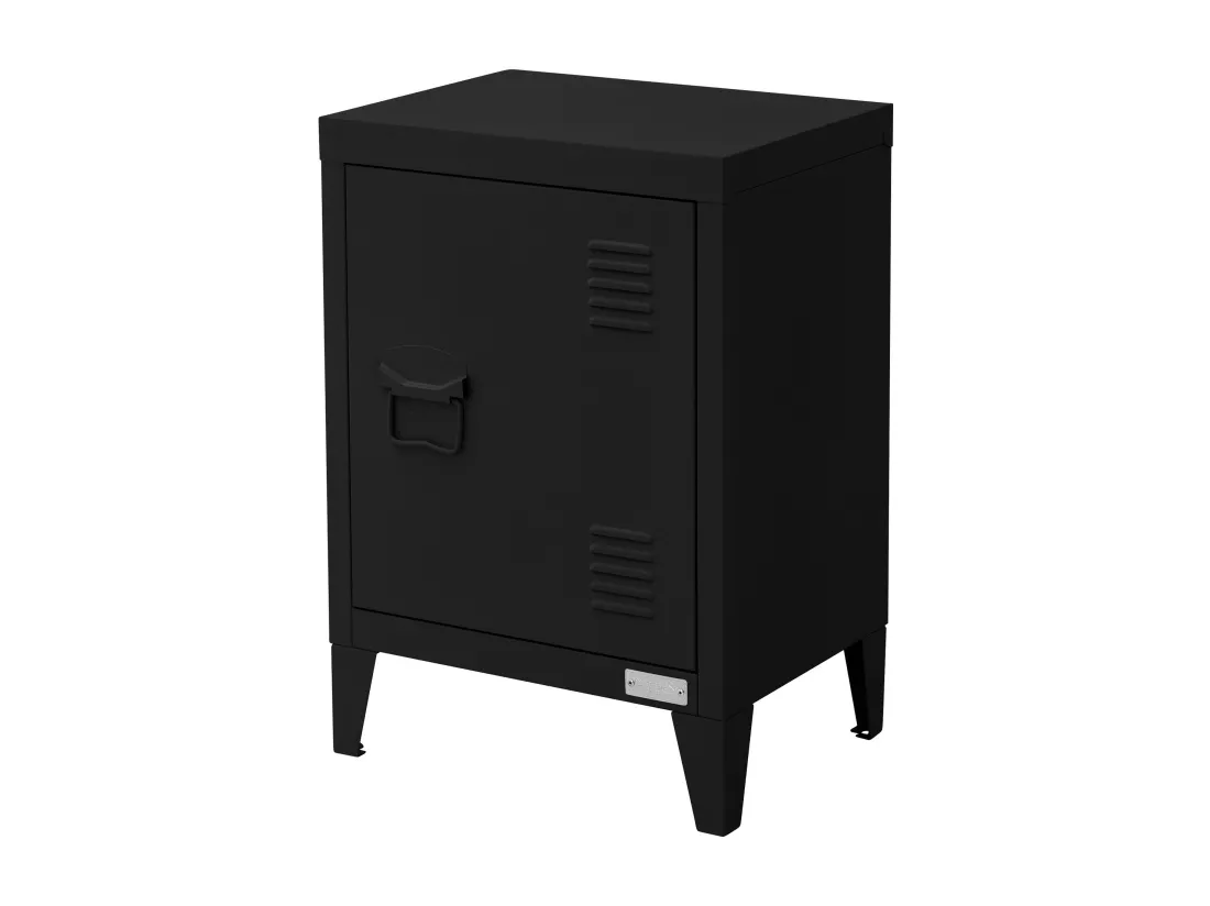 Armoire de classement noir en acier 40x30x57,5cm table de chevet stockage outils