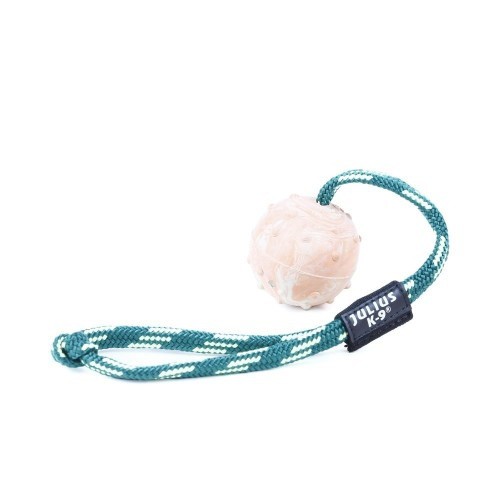Bola sólida com corda e alça, cor de borracha natural