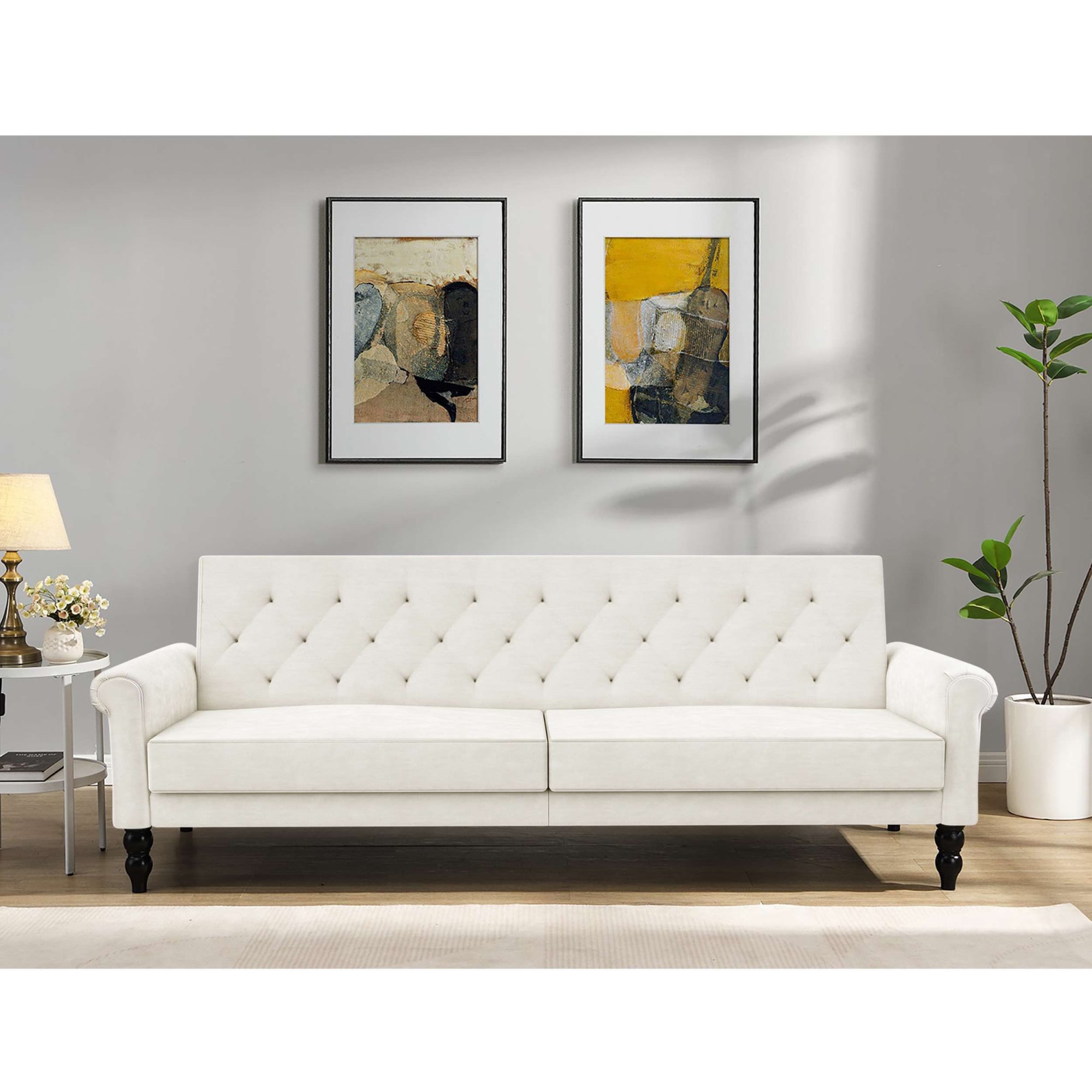 Dorel Home 3-Sitzer »Tyne« Schlafsofa 222 cm, Bettfunktion (110/190cm), pflegeleichter Velours