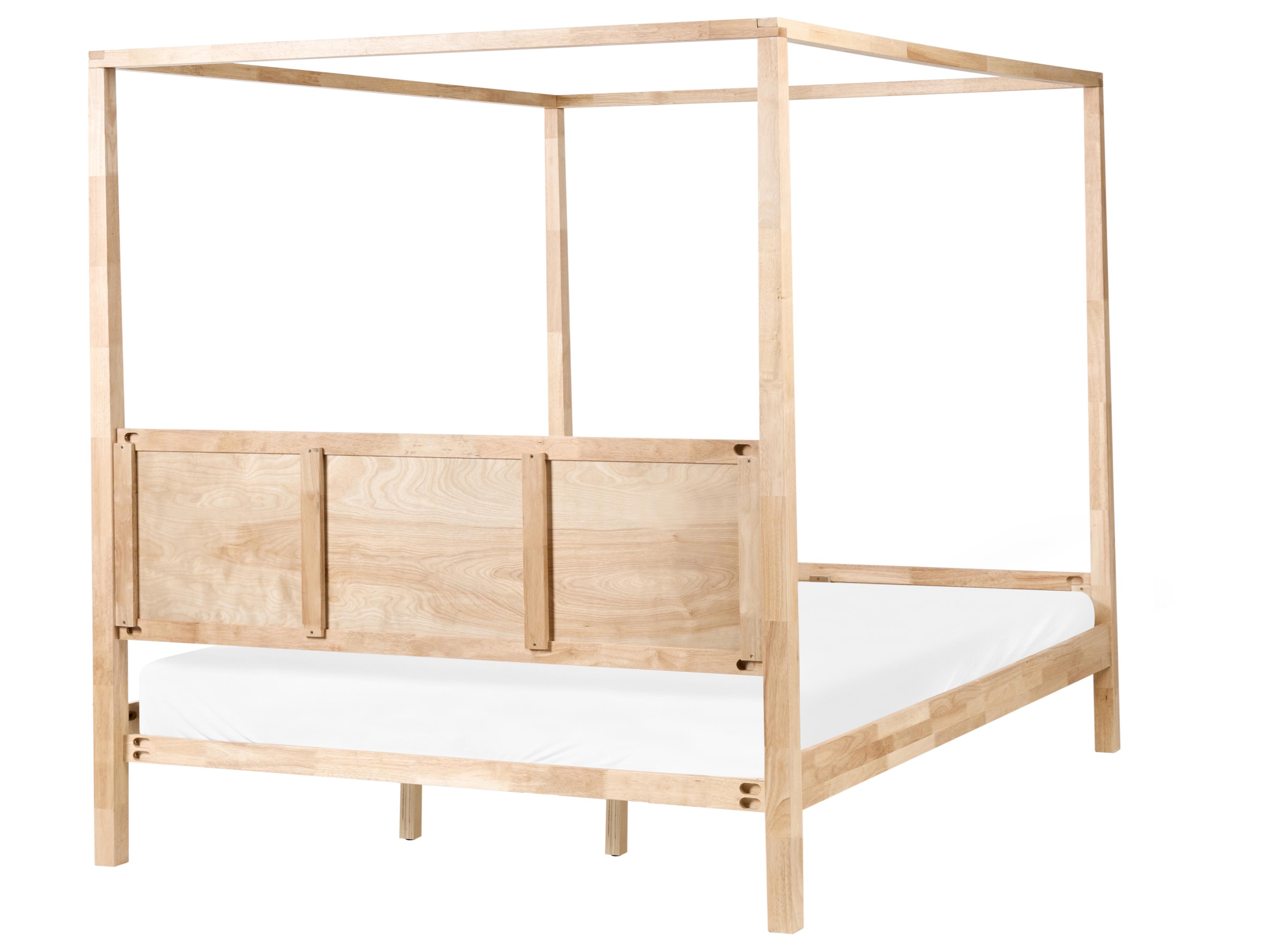 Hemelbed Hout HAUTERIVES 180 x 200 cm Lichtbruin