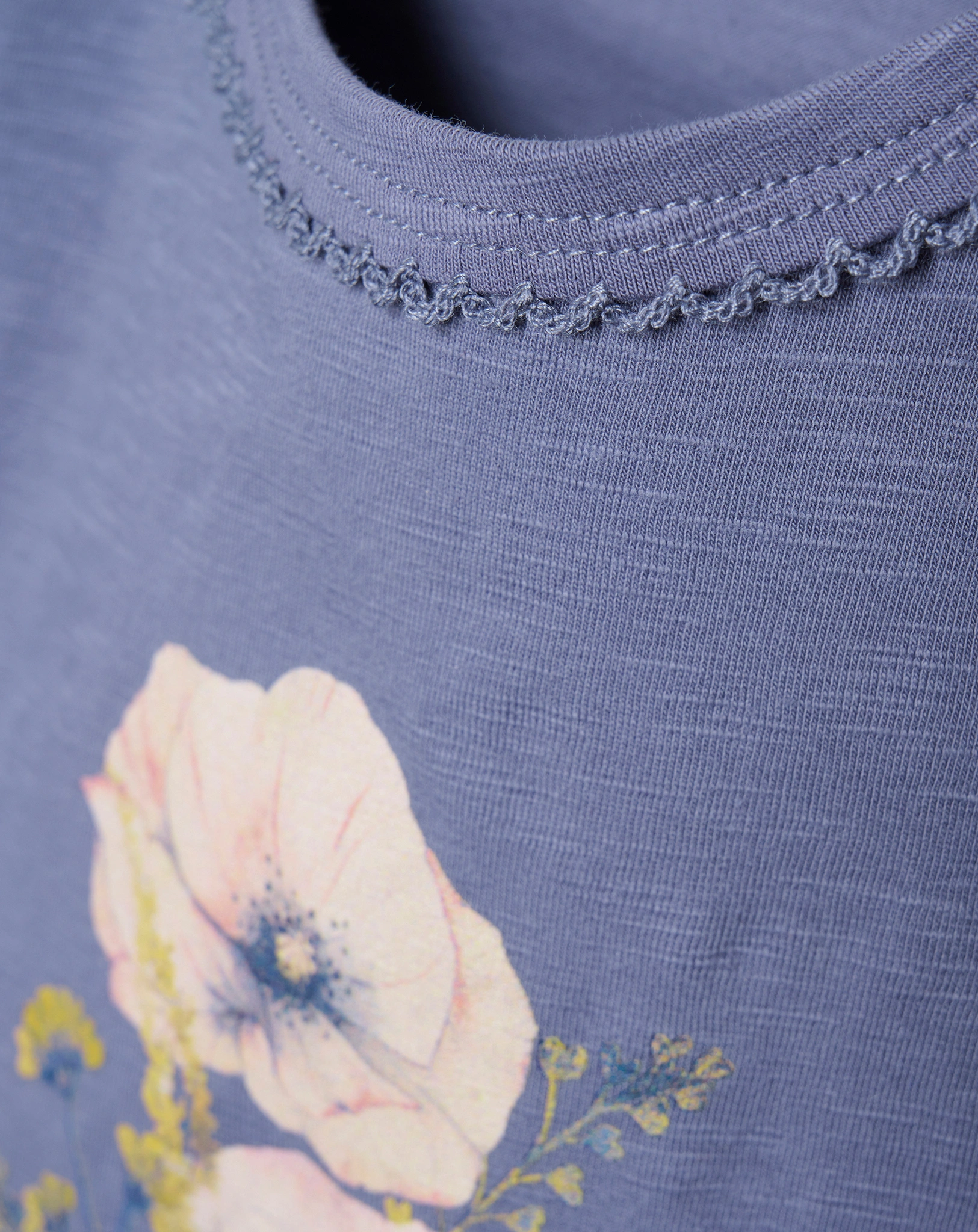 T-Shirt POPPY BOUQUET in graublau