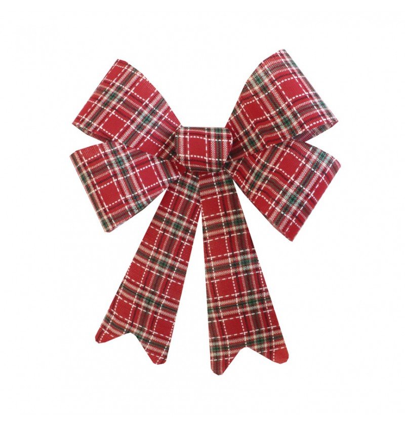 Rood Groene Strik Schotse Ruit Klein 38cm