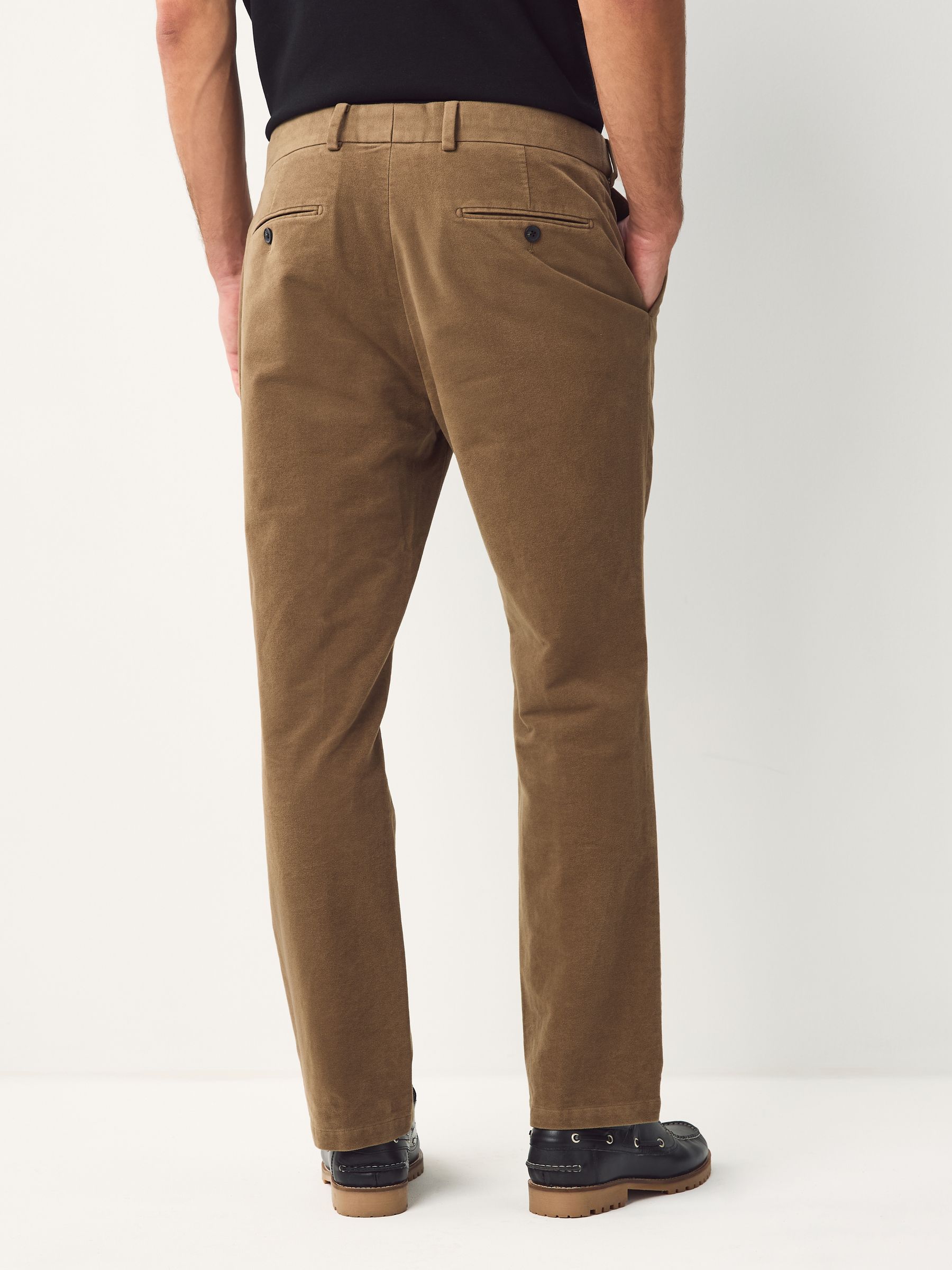 Lichtbruin - Regular fit Smart Signature Emmetex Moleskin Italiaanse stof chino broek