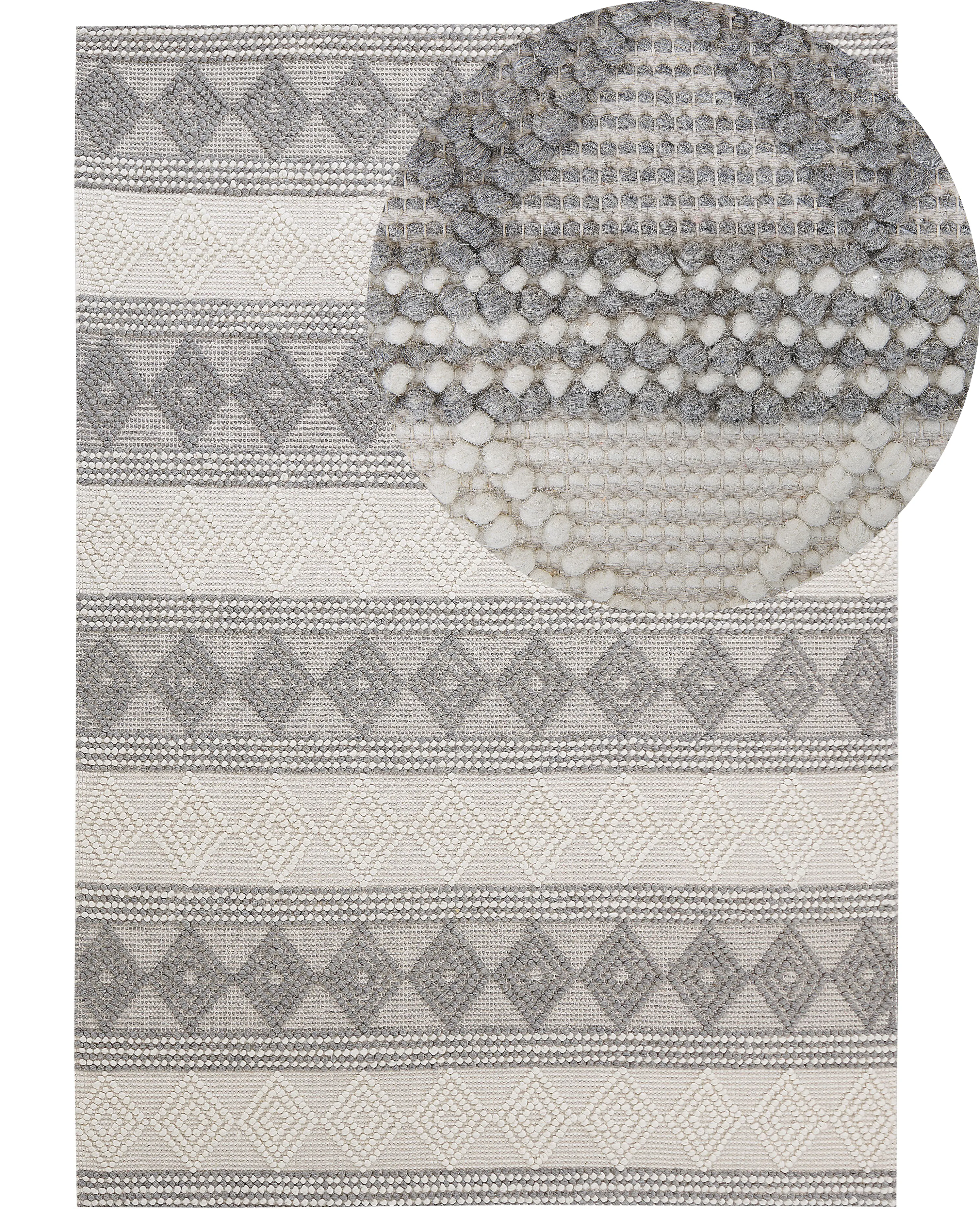Vloerkleed BOZOVA Lichtbeige 160 x 230 cm Wol