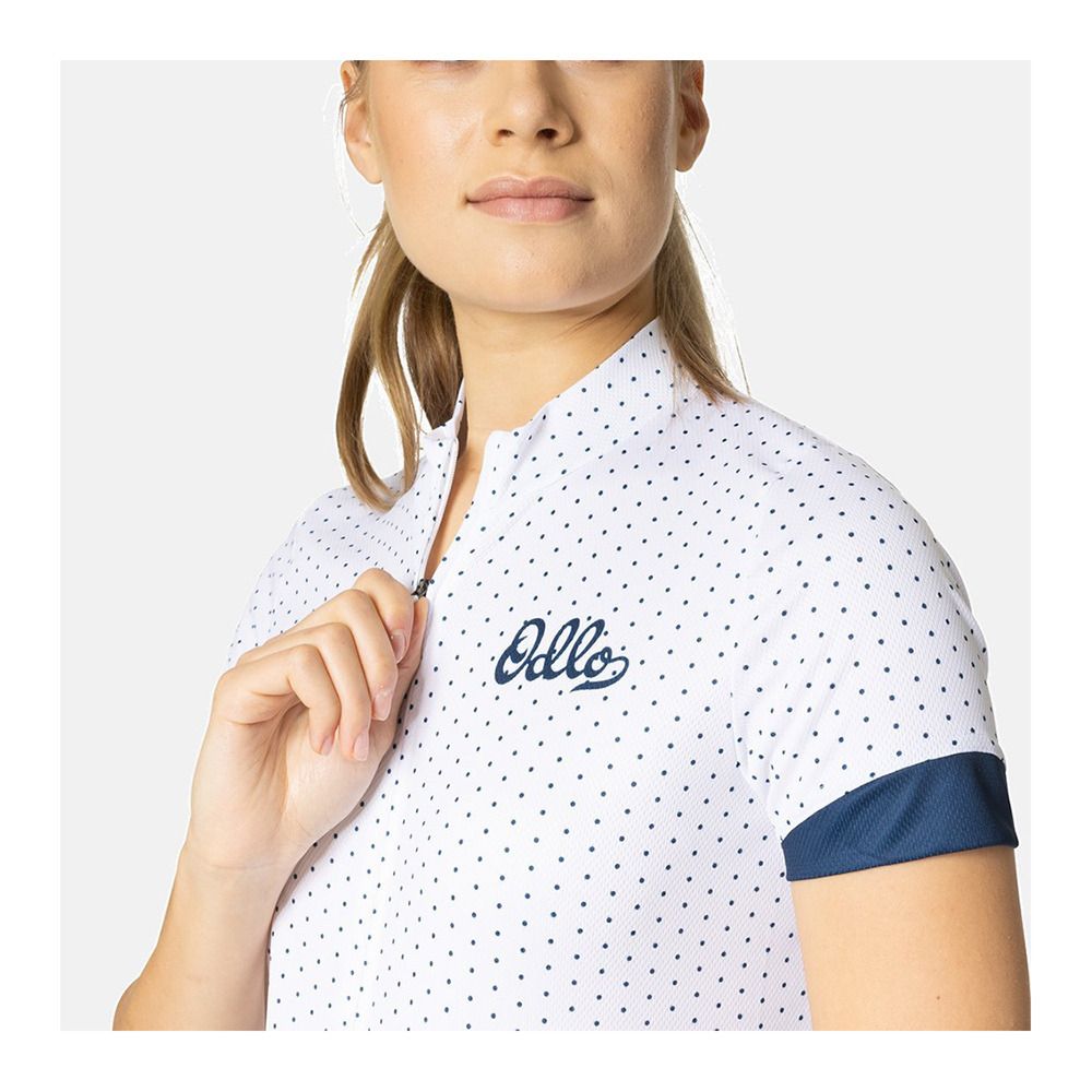 Odlo ESSENTIAL - Maillot Femme white/blue wing teal