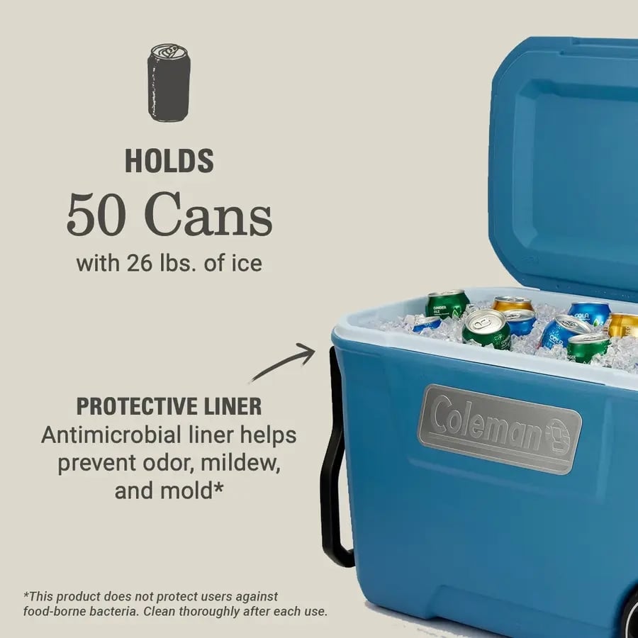 Atlas Series 62-Quart Wheeled Cooler With Wheels