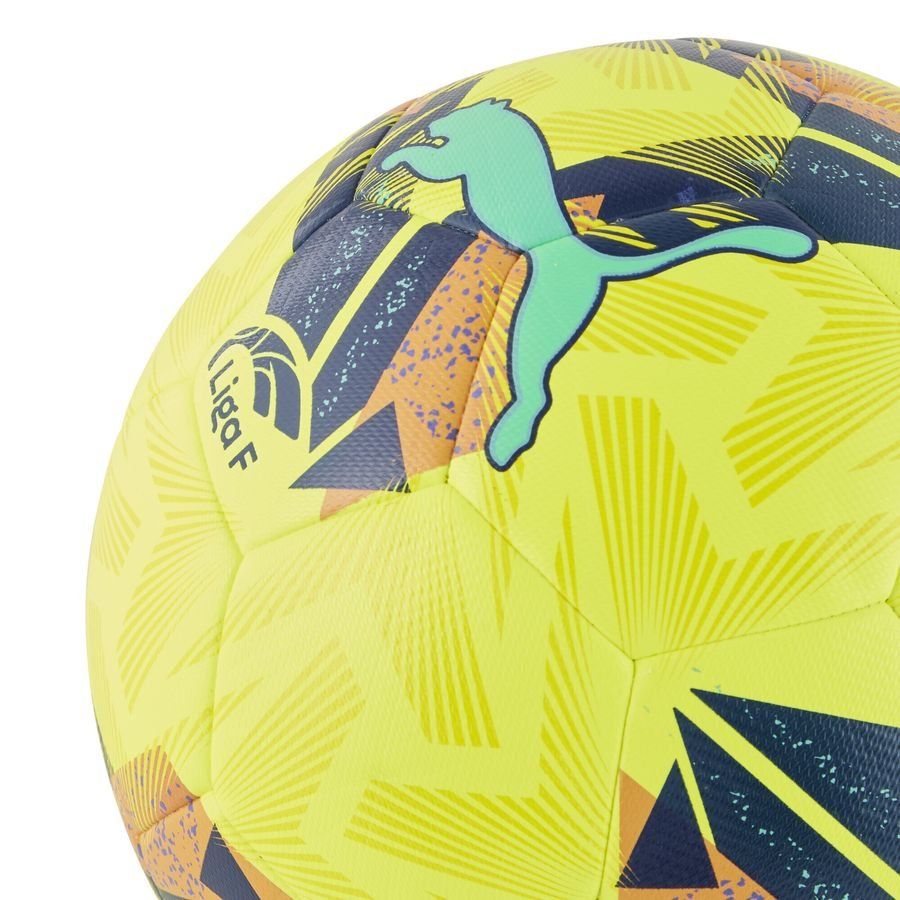 PUMA Orbita LIGA F Hybrid Ballon - Jaune/Bleu Marine/Turquoise
