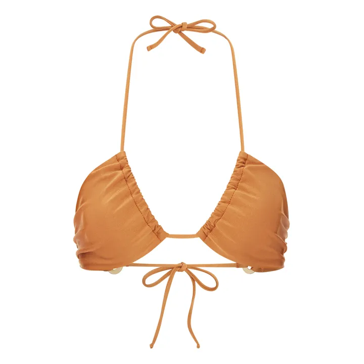 Alma Deia Maillot de bain Triangle Inversé Froncé à Nouer | Cuivre