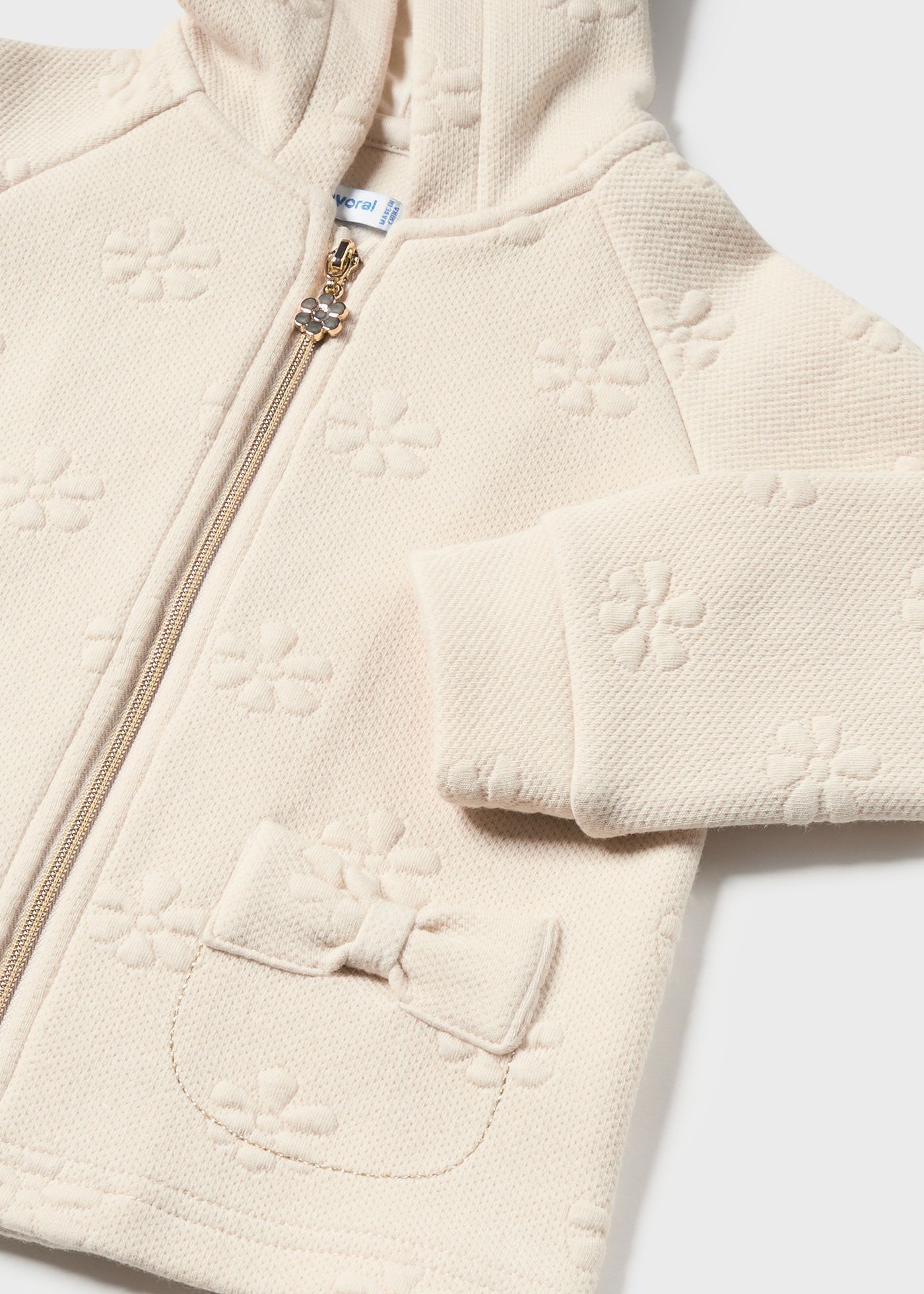 Moletom com capuz para bebê com estampa floral